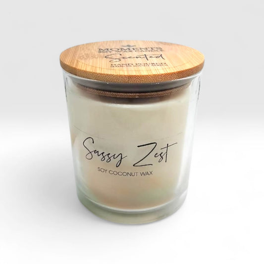 Handcrafted soy wax candle with a unique design and long-lasting fragrance