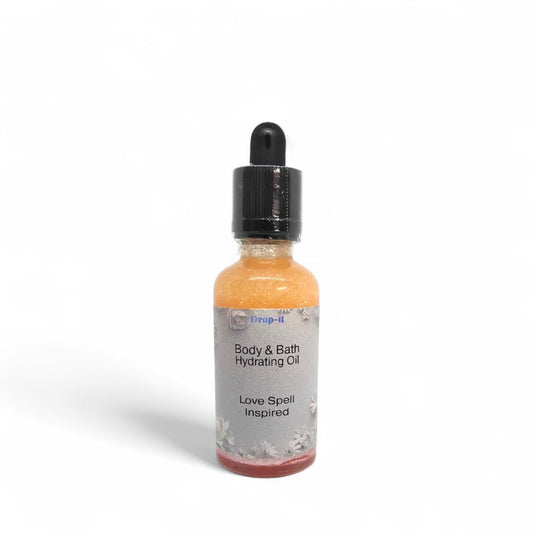 Nourishing body and bath oil in an elegant bottle for soft, hydrated skin