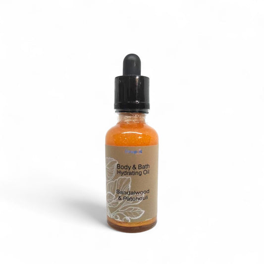Nourishing body and bath oil in an elegant bottle for soft, hydrated skin