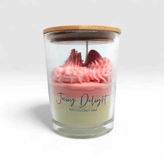 Handcrafted soy wax candle with a unique design and long-lasting fragrance