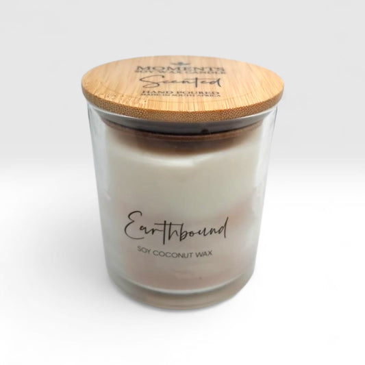 Handcrafted soy wax candle with a unique design and long-lasting fragrance