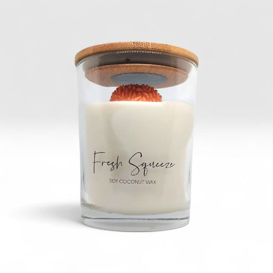 Handcrafted soy wax candle with a unique design and long-lasting fragrance