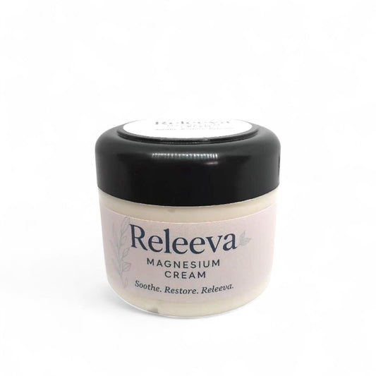 Releeva magnesium cream with natural ingredients for skin hydration and comfort