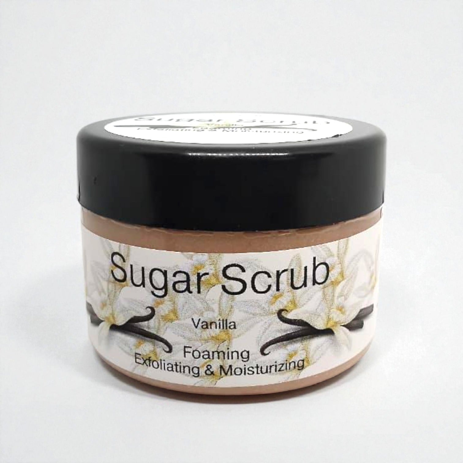 Foaming sugar scrub that gently exfoliates and cleanses the skin
